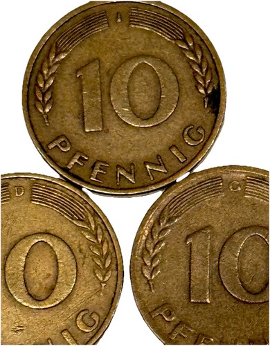 Pfennig umlaufmünzen mit - 10,