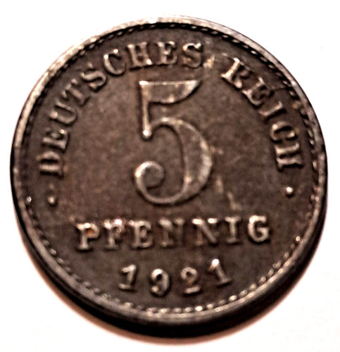 Reichspfennig 1921 - 5,