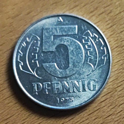 Ddr pfennig münze - ddr, 1975